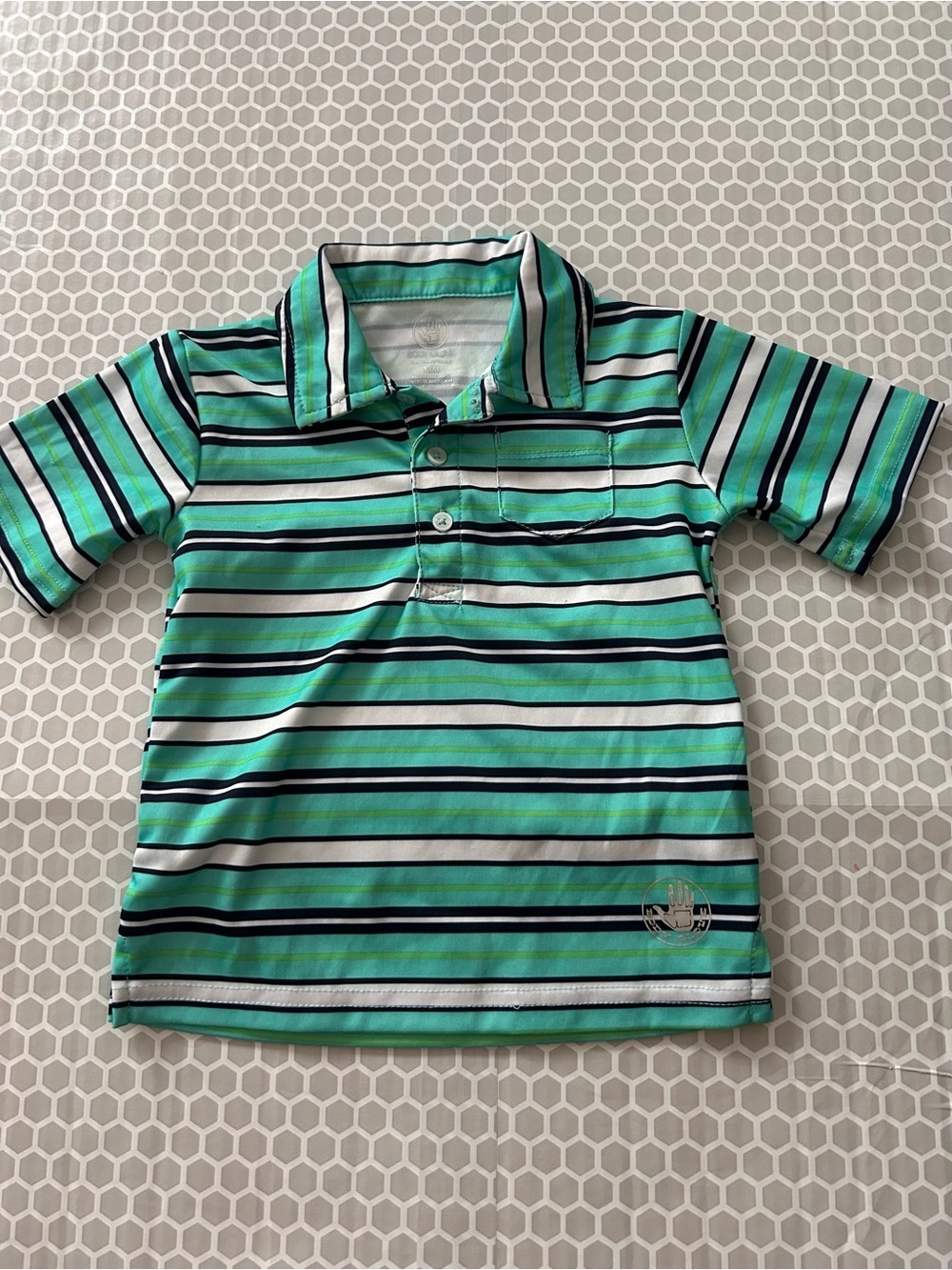 Body Glove Teal, Navy & White Striped Polo Size 18M